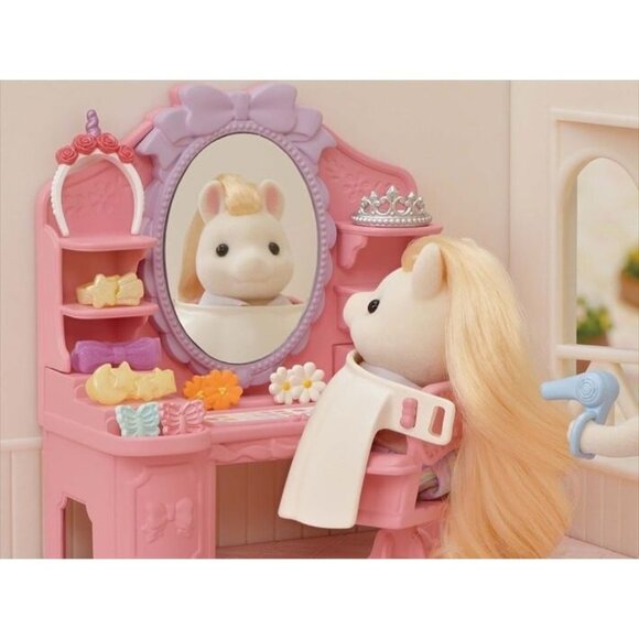 Calico Critters Pony's Stylish Hair Salon Dollhouse Playset & Accessories NEW - Picture 5 of 7